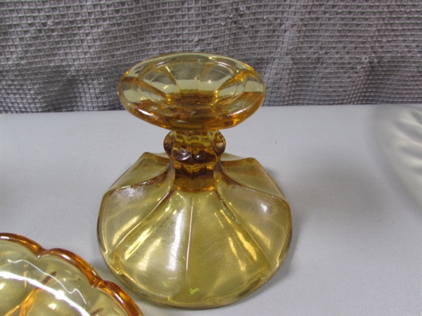 Vintage Amber Glass Dishes