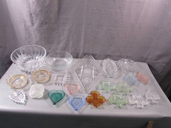 Assorted Glassware and Trinket Dishes