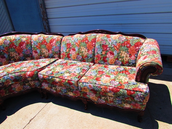 Vintage Floral Sectional Sofa