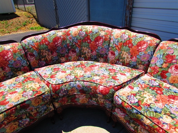 Vintage Floral Sectional Sofa