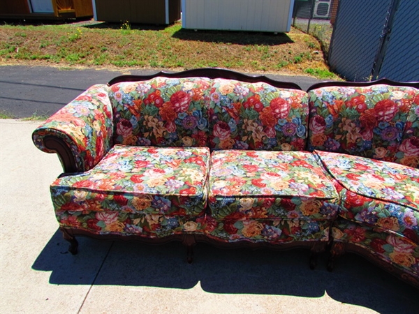 Vintage Floral Sectional Sofa