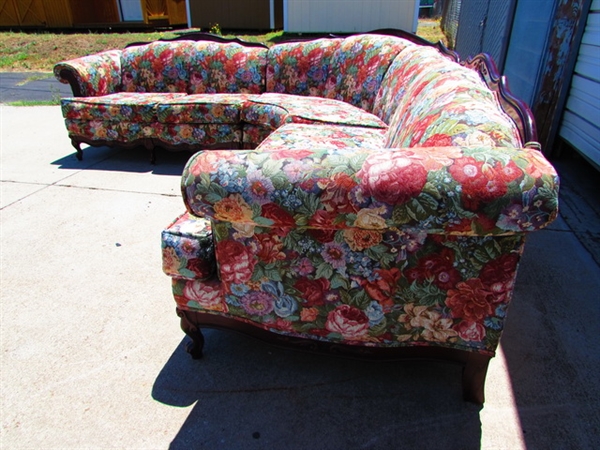 Vintage Floral Sectional Sofa