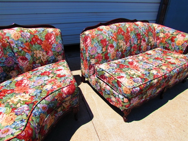 Vintage Floral Sectional Sofa