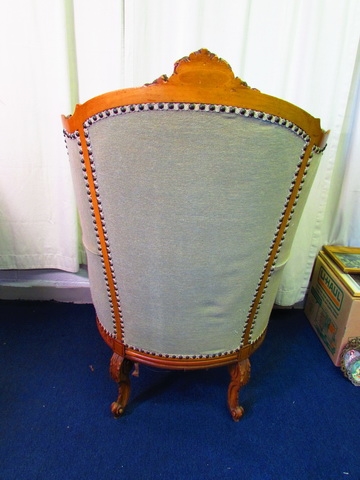 Antique Wingback Chair W/Nailhead Accents