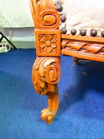 Antique Wingback Chair W/Nailhead Accents