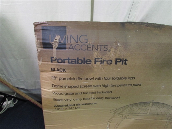Living Accents Portable Fire Pit-New