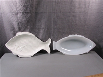 Glasbake Fish Dish & Ceramic