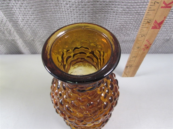Set of Brown/Amber Glass Vases