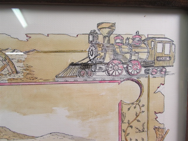 Original Artwork Sutro Tunnel & Framed Steam Cars
