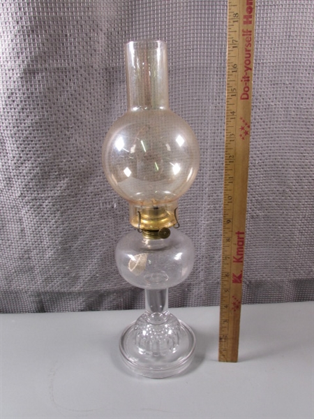 Collection of Glass Hurricane Oil Lanterns