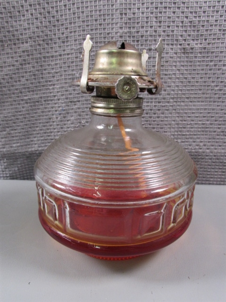 Collection of Glass Hurricane Oil Lanterns