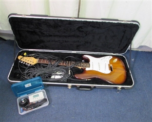 Electric Guitar With Hard Case for Parts or Repair