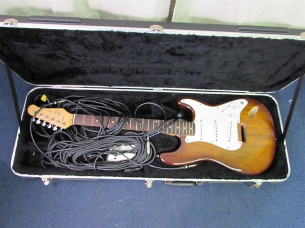 Electric Guitar With Hard Case for Parts or Repair