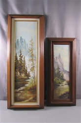 Pair of Vintage Original Oil Paintings by Bridget 1984