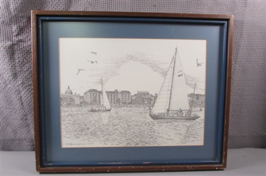 Signed and Numbered Print "Midshipman Under Sail" By Martin Barry