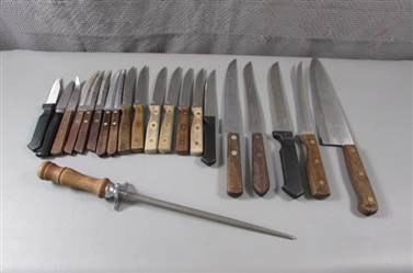 Kitchen Knives. World Market, Old Homestead, Flint USA, Kabar, etc.