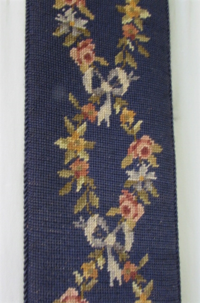 Vintage Needlepoint Rose Bell Pull