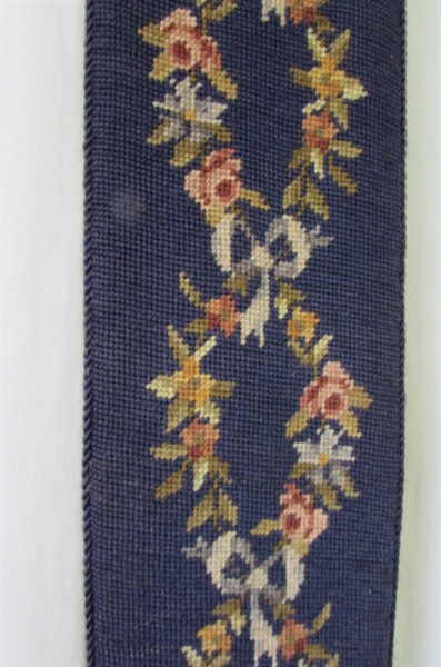 Vintage Needlepoint Rose Bell Pull