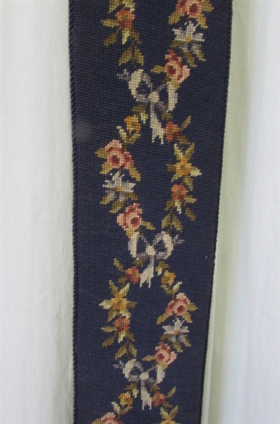 Vintage Needlepoint Rose Bell Pull