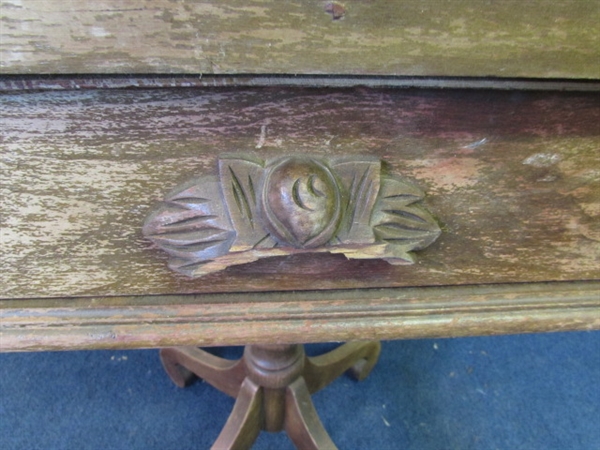 Vintage Wooden Table With Drawer