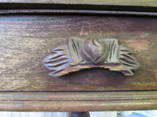 Vintage Wooden Table With Drawer