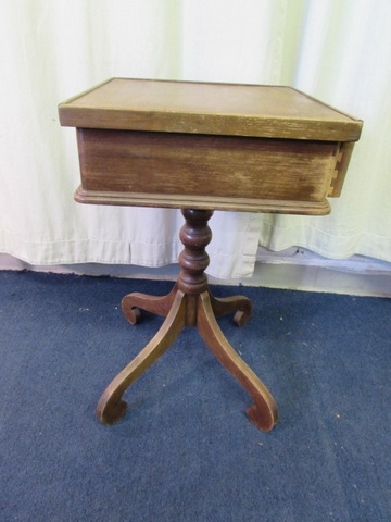 Vintage Wooden Table With Drawer