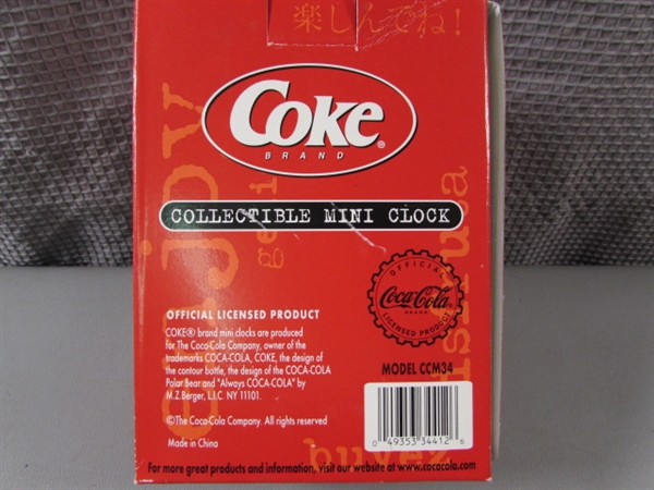 Coca-Cola Collectible Mini Clock in Original Box