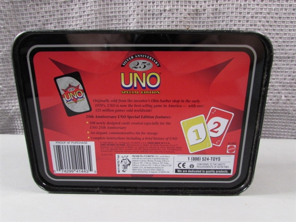 New- UNO Silver Anniversary Special Edition Cards and Tin