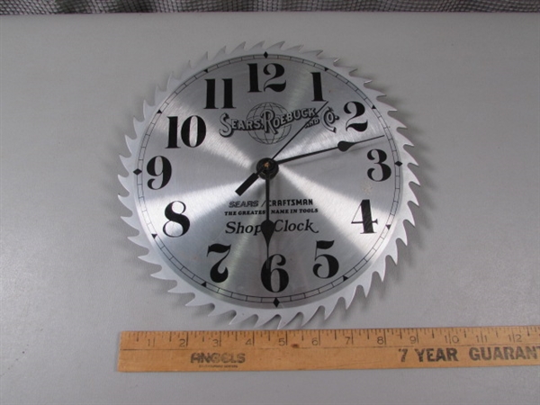 Sears Roebuck and Co Saw Blade Shop Clock