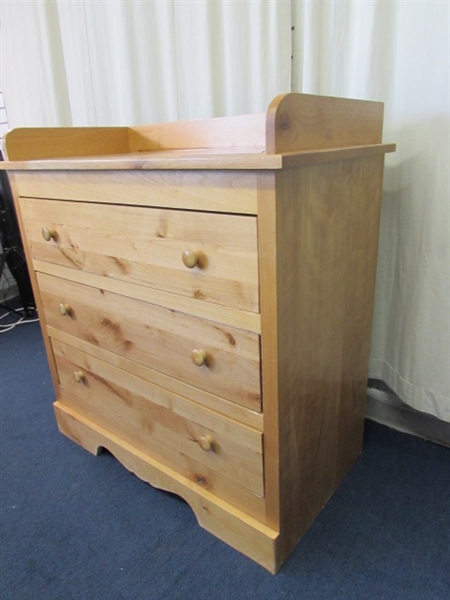 Wood Dresser With Changing Table Top