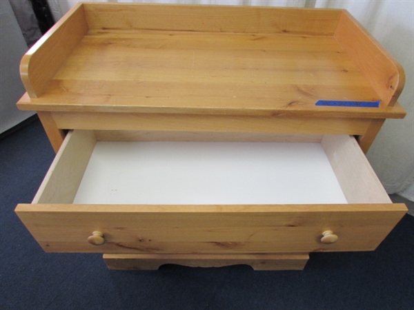 Wood Dresser With Changing Table Top