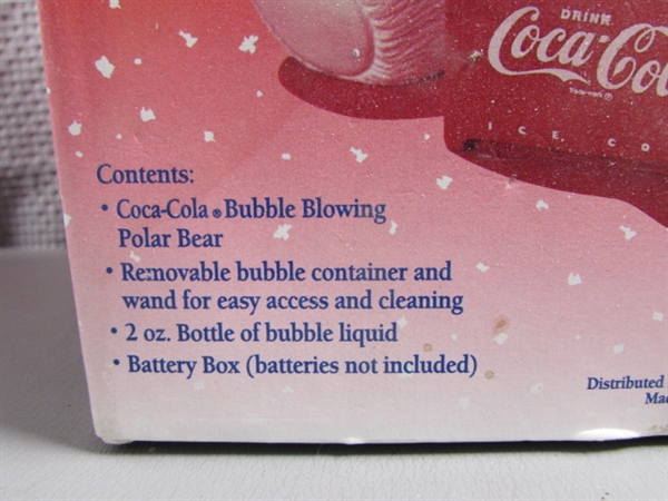 Coca-Cola Bubble Blowing Polar Bear Ornament w/Box