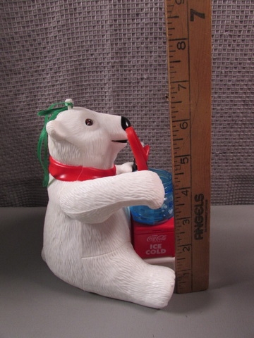 Coca-Cola Bubble Blowing Polar Bear Ornament w/Box