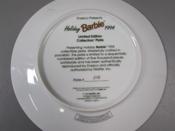 Limited Edition Holiday Barbie 1994 Plate with COA.
