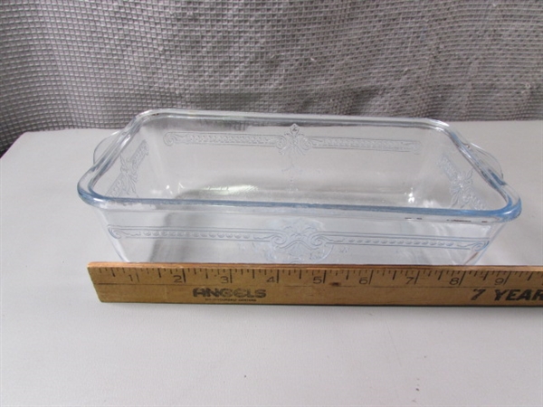 VTG Fire King Clear Glass Loaf and Casserole Pan