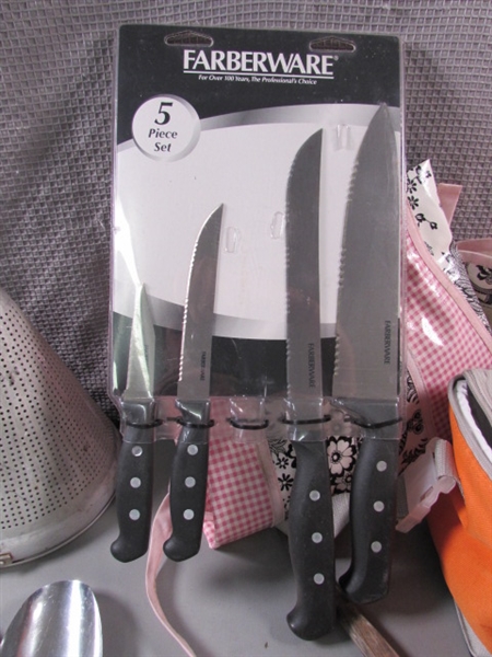 New Farberware Knives and Kitchen Utensils + Lunch Bag