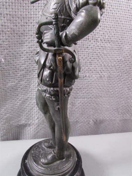 Antique Ansonia Style Bronze Spelter Statue