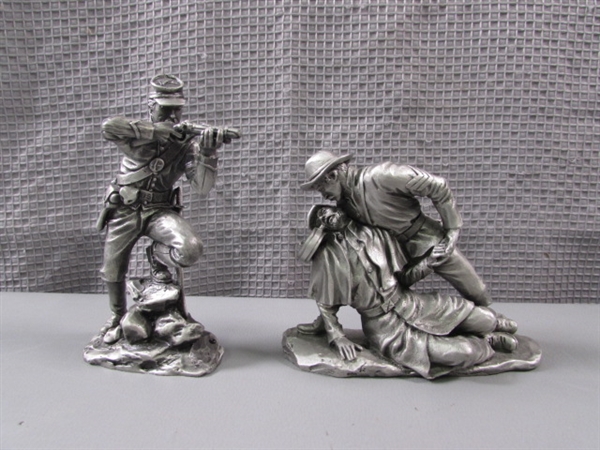 Vintage Blues & Grays Pewter Figures by Ronald Cameron