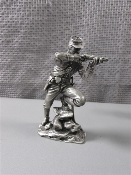 Vintage Blues & Grays Pewter Figures by Ronald Cameron