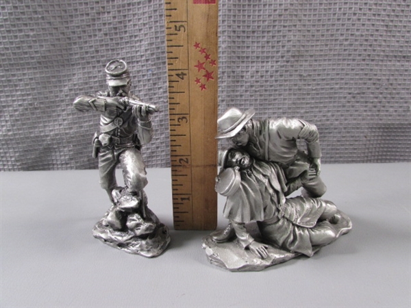 Vintage Blues & Grays Pewter Figures by Ronald Cameron