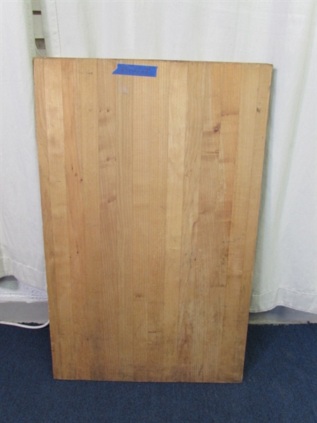 Large Butcher Block with Lip Underneath.