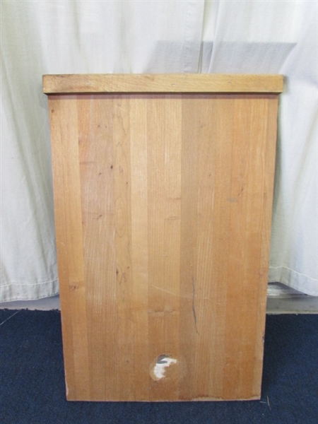 Large Butcher Block with Lip Underneath.