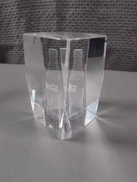 Clear Coca-Cola Bottle Glass Laser Engraved 3D