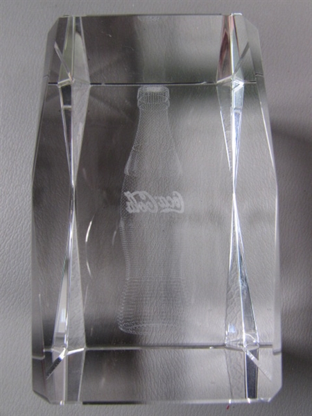 Clear Coca-Cola Bottle Glass Laser Engraved 3D