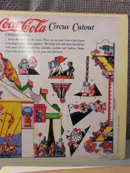 VTG 1997 Coca-Cola Circus Cutouts