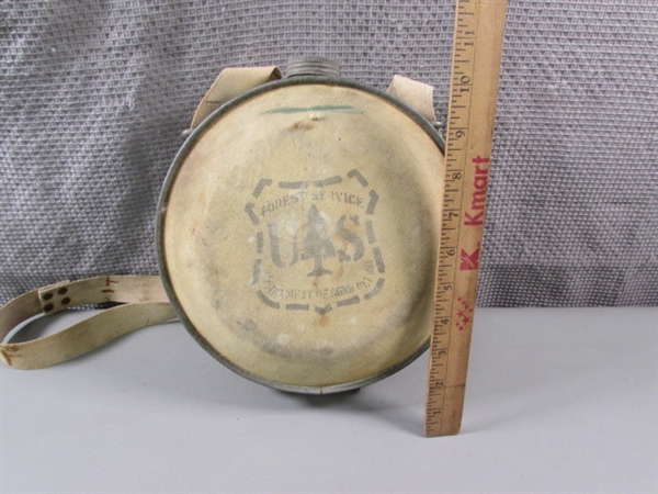 Vintage USFS Canvas Woolwine Canteen