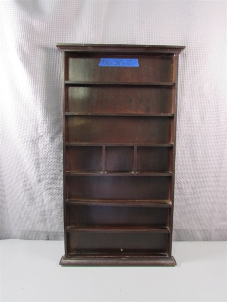 Countertop Display Case and Wood Wall Display.