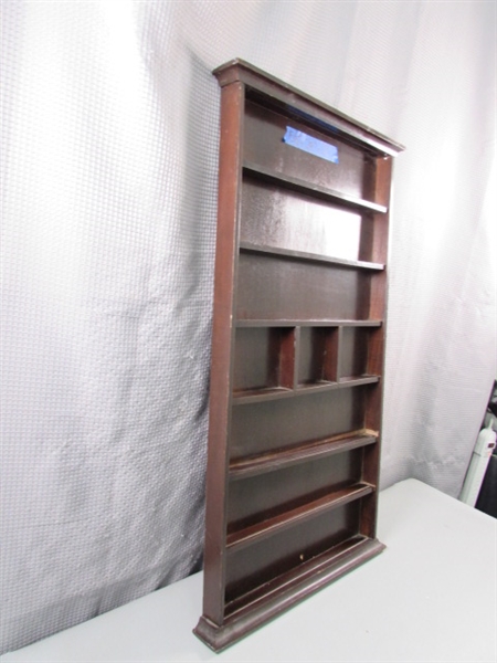 Countertop Display Case and Wood Wall Display.