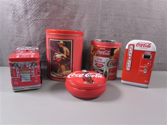 Coca-Cola- Tins and Firetruck Bank