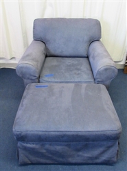 Ashley Furniture Denim-Look Oversized Chair and Ottoman
